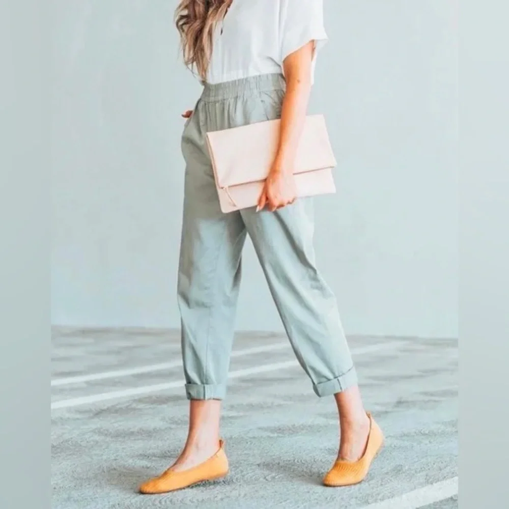 Everlane The Easy Chino Cotton Pull On Pant Light Sage Gray 6 Spring Casual‎